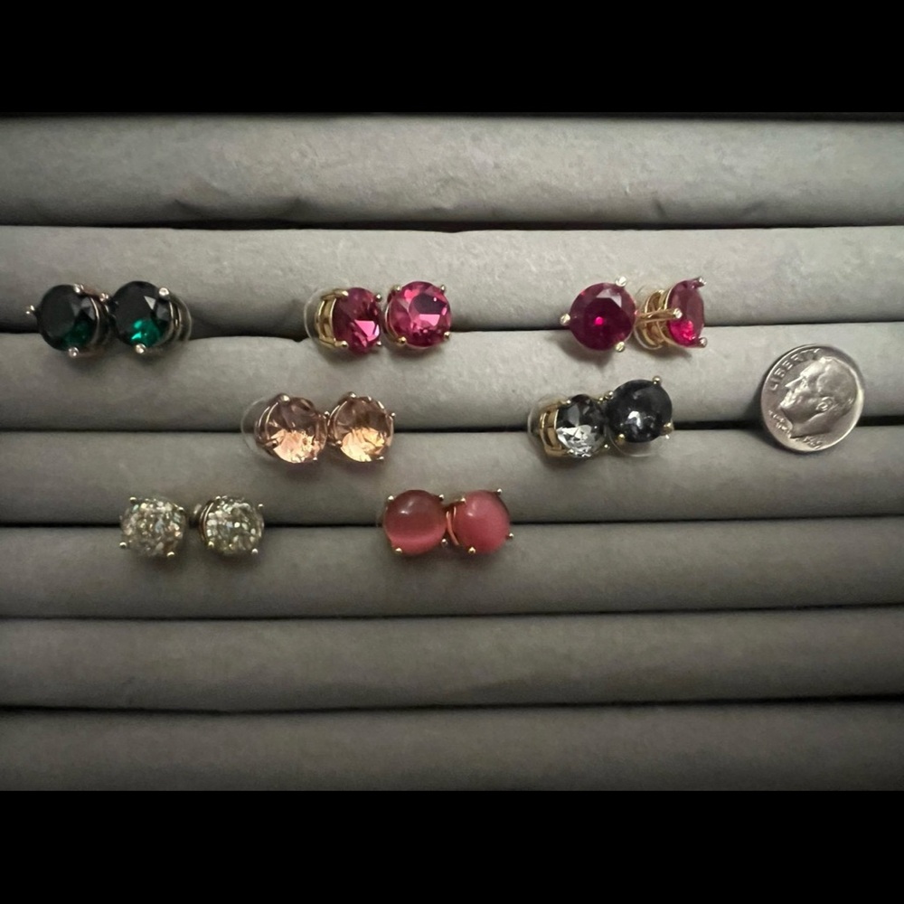 7 Pair of Kate Spade Stud Earrings with Backs